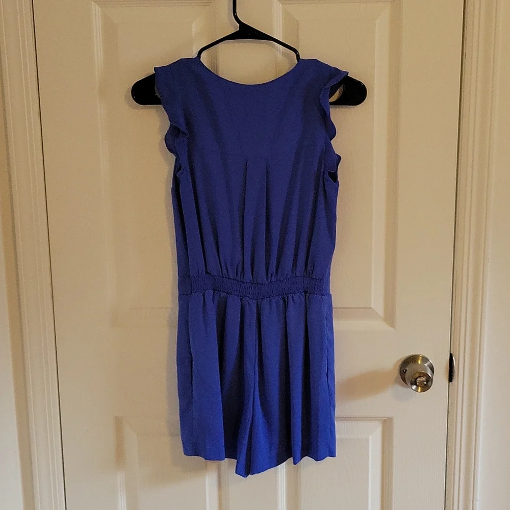 Express Blue Ruffle Romper, Size 0 - Picture 2 of 5
